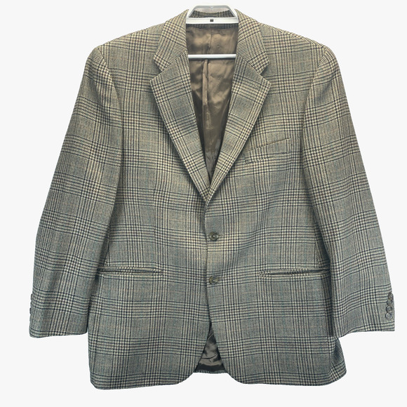 CHAPS Ralph Lauren Men's 44R Blazer Jacket Plaid Wool Classic Fit Sport Coat - Picture 1 of 8